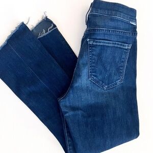 Mother Insider Crop Step Fray Jeans | Size 29 | Raw Hem Crop Flare EUC